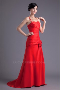 Handmade Flowers Brush Sweep Train Sweetheart Prom/Formal Evening Dresses 02020768