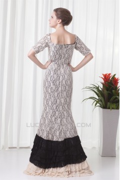 Mermaid/Trumpet Floor-Length Satin Lace Prom/Formal Evening Dresses 02020775