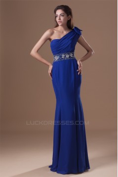 Mermaid/Trumpet One-Shoulder Beading Chiffon Silk like Satin Prom/Formal Evening Dresses 02020776
