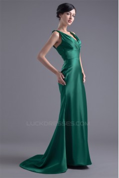 Mermaid/Trumpet Puddle Train V-Neck Sleeveless Prom/Formal Evening Bridesmaid Dresses 02020777