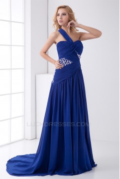 One-Shoulder Beading A-Line Chiffon Prom/Formal Evening Dresses 02020783