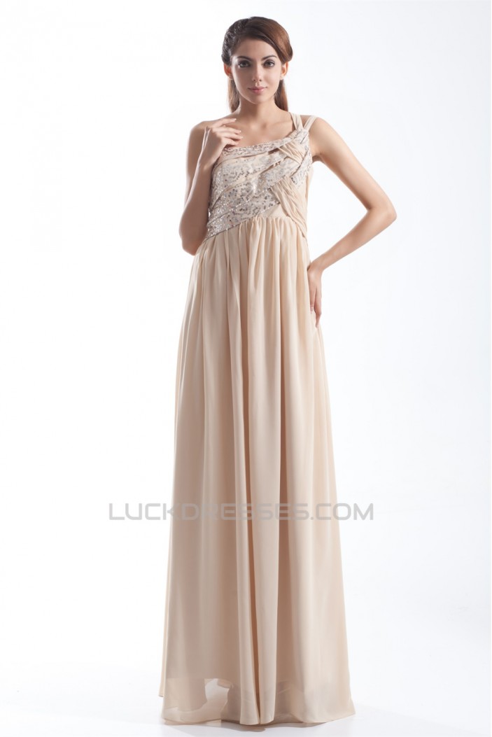 One-Shoulder Sheath/Column Chiffon Sequins Prom/Formal Evening Dresses 02020793