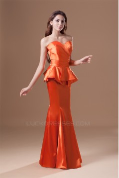 Pleats Mermaid/Trumpet Elastic Woven Satin Prom/Formal Evening Dresses 02020806