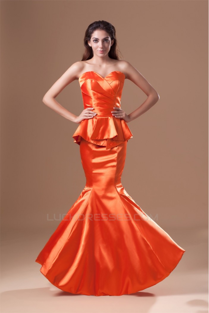 Pleats Mermaid/Trumpet Elastic Woven Satin Prom/Formal Evening Dresses 02020806