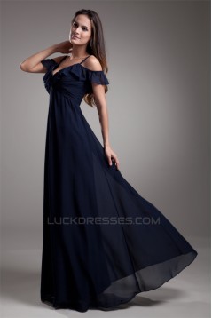 Ruffles A-Line Chiffon Silk like Satin Spaghetti Straps Prom/Formal Evening Dresses 02020815