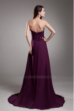 A-Line Ruffles Chiffon Sweetheart Long Purple Prom/Formal Evening Dresses 02020816