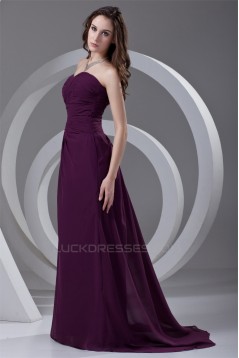 Ruffles Sweetheart A-Line Sleeveless Chiffon Long Purple Prom/Formal Evening Dresses 02020817