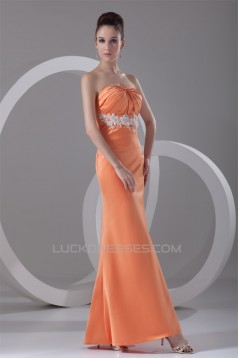Satin Ankle-Length Strapless Sheath/Column Prom/Formal Evening Dresses 02020818