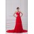 A-Line One-Shoulder Long Red Chiffon Prom/Formal Evening Dresses 02020819