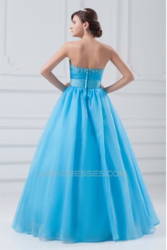 Satin Organza Princess Sleeveless Beading Prom/Formal Evening Dresses 02020826