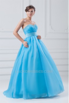 Satin Organza Princess Sleeveless Beading Prom/Formal Evening Dresses 02020826