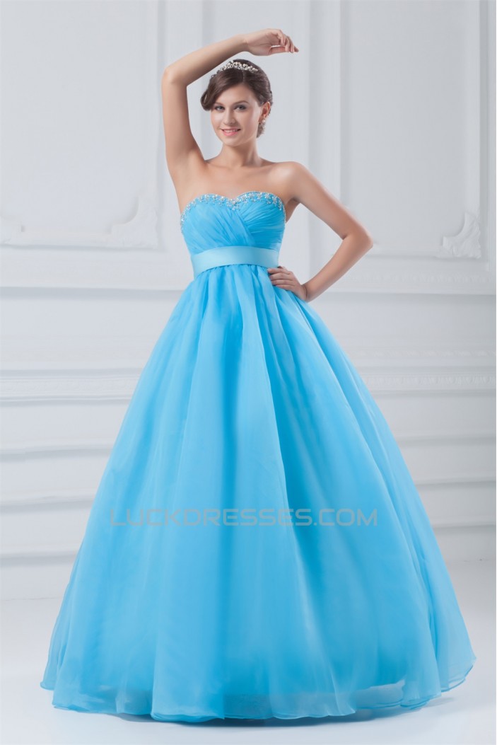 Satin Organza Princess Sleeveless Beading Prom/Formal Evening Dresses 02020826