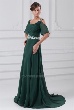 Sequins Half Elbow Length A-Line Chiffon Elastic Woven Satin Prom/Formal Evening Dresses 02020829