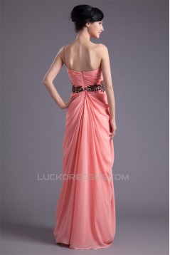 Sheath/Column Floor-Length Chiffon One-Shoulder Prom/Formal Evening Dresses 02020835
