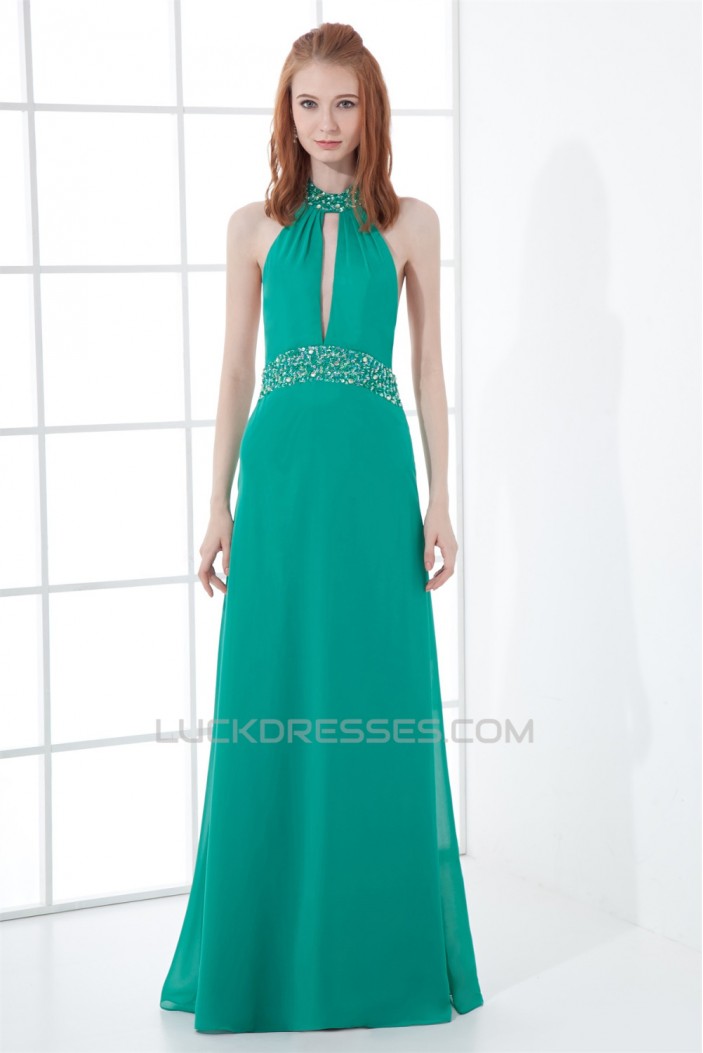 Sheath/Column Halter Sleeveless Beading Prom/Formal Evening Dresses 02020839