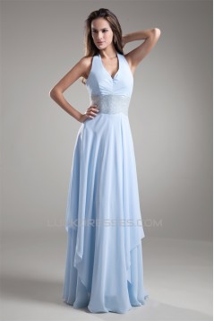 Sheath/Column Halter Sleeveless Chiffon Prom/Formal Evening Dresses 02020840