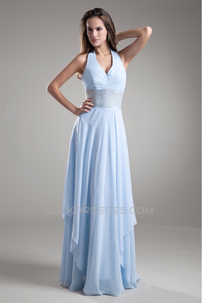 Sheath/Column Halter Sleeveless Chiffon Prom/Formal Evening Dresses 02020840