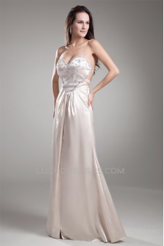 Silk like Satin Beading Sheath/Column Floor-Length Prom/Formal Evening Dresses 02020850