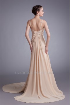 A-Line Straps Chiffon Silk like Satin Prom/Formal Evening Dresses 02020859