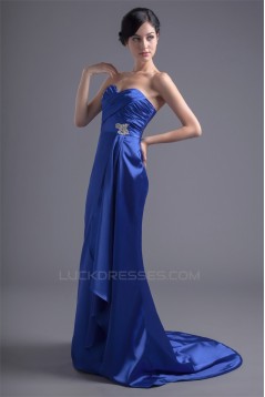 Sleeveless Elastic Woven Satin Beading Prom/Formal Evening Bridesmaid Dresses 02020878