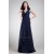 A-Line V-Neck Long Navy Blue Prom/Formal Evening Bridesmaid Dresses 02020881
