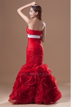 Sleeveless Handmade Flowers Organza Silk like Satin Prom/Formal Evening Dresses 02020884