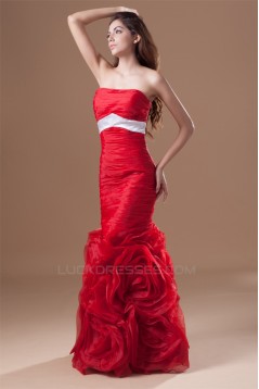 Sleeveless Handmade Flowers Organza Silk like Satin Prom/Formal Evening Dresses 02020884