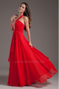 A-Line Chiffon Sleeveless One-Shoulder Prom/Formal Evening Dresses 02020887