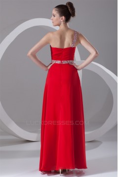 Sheath/Column Floor-Length Long Red Chiffon Prom/Formal Evening Dresses 02020893