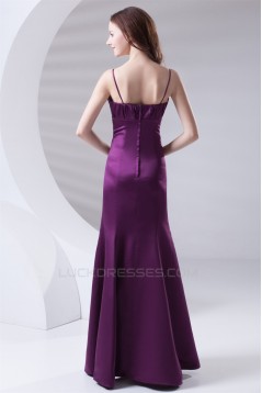 Trumpet/Mermaid Satin Floor-Length Beading V-Neck Prom/Formal Evening Bridesmaid Dresses 02020895