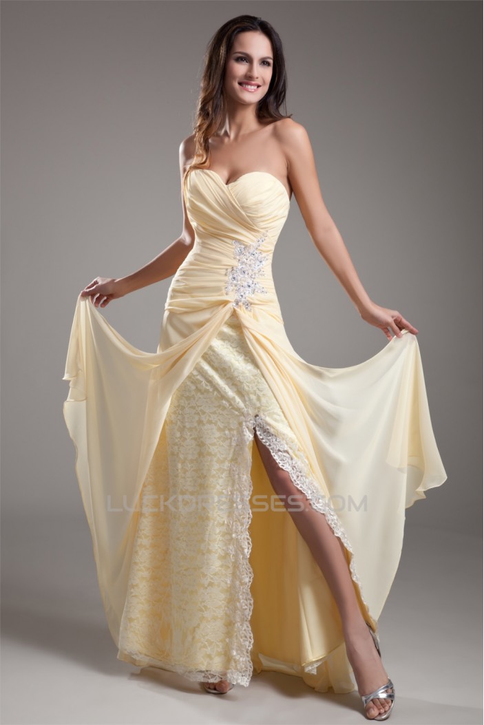 Sleeveless Sheath/Column Sweetheart Chiffon Lace Prom/Formal Evening Dresses 02020900