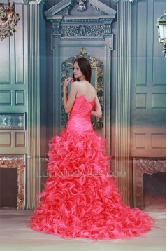 Soft Sweetheart Sleeveless A-Line Silk like Satin Icy Yarn Prom/Formal Evening Dresses 02020911