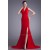 Split Side Sleeveless Halter Chiffon Elastic Woven Satin Prom/Formal Evening Dresses 02020914