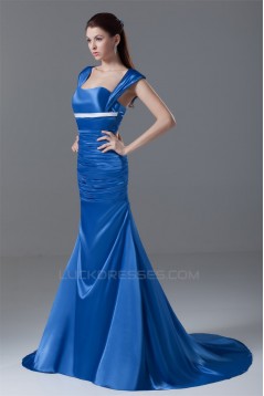 Square Mermaid/Trumpet Elastic Woven Satin Prom/Formal Evening Dresses 02020915