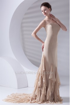 Strapless Cascading Ruffles Sheath/Column Prom/Formal Evening Dresses 02020920