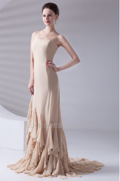 Strapless Cascading Ruffles Sheath/Column Prom/Formal Evening Dresses 02020920