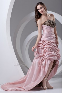 Strapless Sleeveless A-Line Handmade Flowers Prom/Formal Evening Dresses 02020929