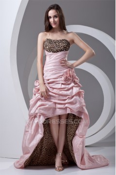Strapless Sleeveless A-Line Handmade Flowers Prom/Formal Evening Dresses 02020929