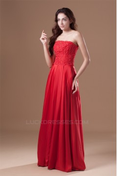 A-Line Taffeta Lace Strapless Sleeveless Prom/Formal Evening Dresses 02020955