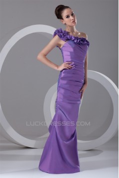 Taffeta Sleeveless Floor-Length One-Shoulder Prom/Formal Evening Dresses 02020958