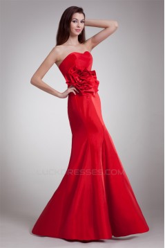 Taffeta Sleeveless Handmade Flowers Sweetheart Prom/Formal Evening Dresses 02020959