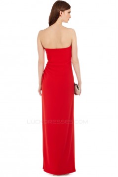 Sheath/Column Strapless Long Chiffon Prom Evening Party Bridesmaid Dresses 02020965