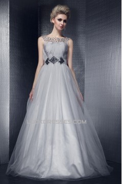 Beaded Long Tulle Prom Evening Party Dresses 02020968