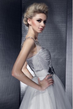 Beaded Long Tulle Prom Evening Party Dresses 02020968