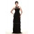 Sheath/Column Long Black Chiffon Prom Evening Party Dresses 02020977
