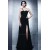 Sheath/Column One-Shoulder Long Black Chiffon Prom Evening Party Dresses 02020978