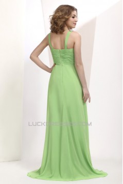A-Line V-Neck Long Chiffon Prom Evening Party Dresses 02020987