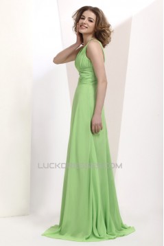 A-Line V-Neck Long Chiffon Prom Evening Party Dresses 02020987