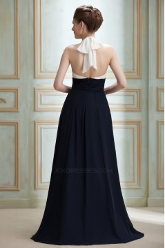 A-Line Halter Long Chiffon Prom Evening Party Bridesmaid Dresses 02020990
