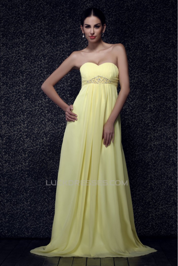 Empire Sweetheart Long Chiffon Prom Evening Party Maternity Dresses 02020995